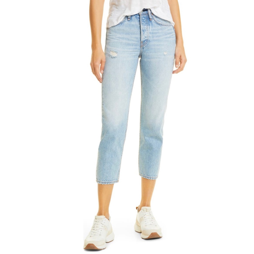 Rag & Bone High-Rise Ankle Slim Leg Jeans, Blue Size 28 New w/Tag, Retail $225